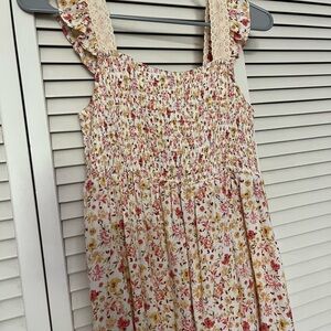 Floral Smocked Top with Ruffle Straps